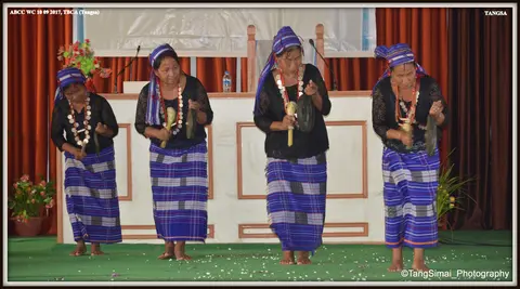 Displaying Tangsa Women Folk Dance